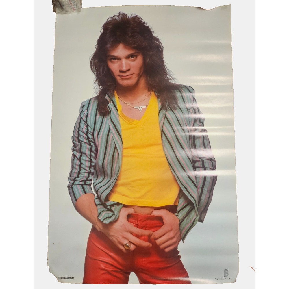 Eddie Van Halen 23x35 Original Vintage 1980s Promo Poster Guitar God Netherlands